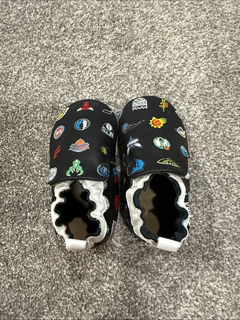 Baby Black NBA Logo Slip-On Soft Sole Shoes
